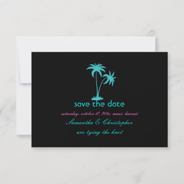 Reserve A Data PixDezines Twin Palms, azul aqua (Frente)