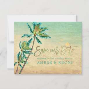 Reserve A Data PixDezines Vintage Beach/Palm Trees/Save the Date