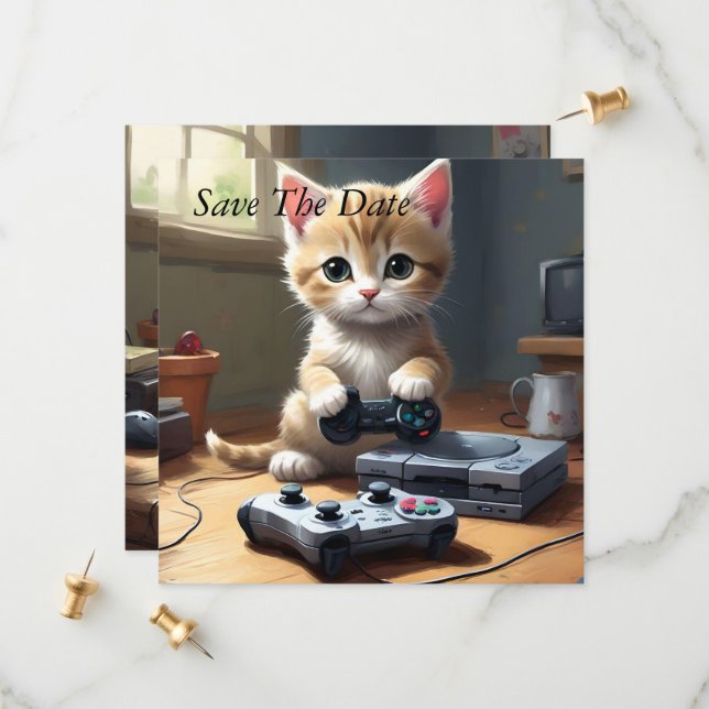 Reserve A Data "Pixel Paws: The Gamer Kitten in Action" (Frente/Verso In Situ)