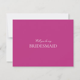 Reserve A Data Placa de Proposta Branca e Magenta Bridesmaid