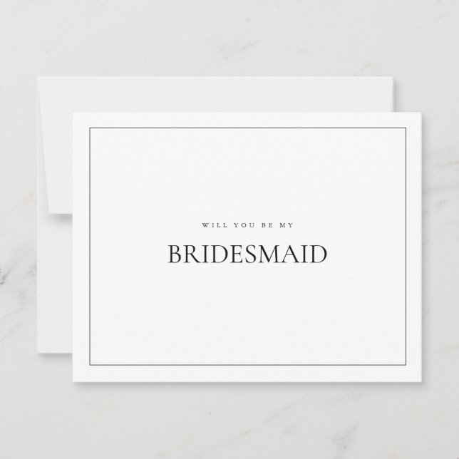 Reserve A Data Placa de Proposta da White Bridesmaid Moderna e El (Frente)