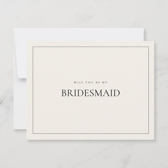 Reserve A Data Placa de Proposta de Beige Bridesmaid Moderna e El (Frente)