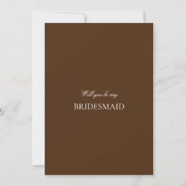 Reserve A Data Placa de Proposta de Bridesmaid Branca e Castanho 