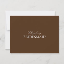 Reserve A Data Placa de Proposta de Bridesmaid Branca e Castanho 