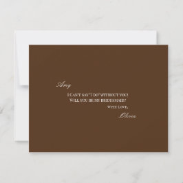 Reserve A Data Placa de Proposta de Bridesmaid Branca e Castanho