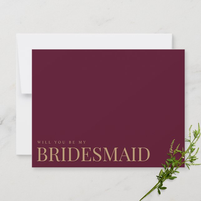 Reserve A Data Placa de Proposta de Bridesmaid Moderna e Elegante (Criador carregado)