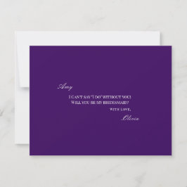 Reserve A Data Placa de Proposta de Bridesmaid White e Puro Scrip