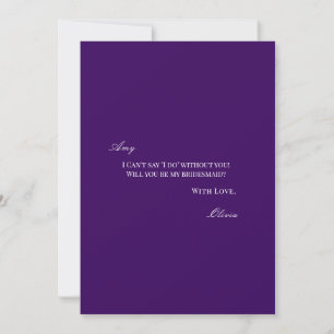 Reserve A Data Placa de Proposta de Bridesmaid White e Puro Scrip