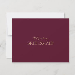 Reserve A Data Placa de Proposta Dourada Burgundy Bridesmaid