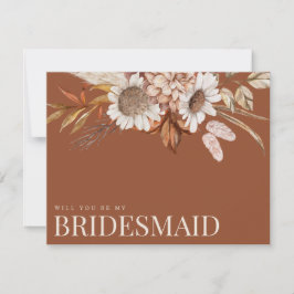 Reserve A Data Placa de Proposta Floral Terracotta Bridesmaid