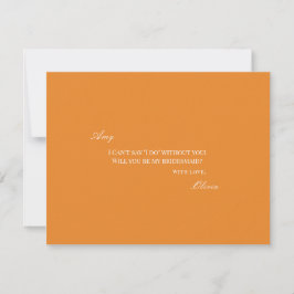 Reserve A Data Placa de Proposta White e Orange Bridesmaid Elegan