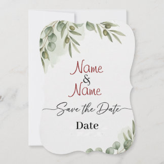 Reserve A Data Placa Elegante Eucalyptus Watercolor "Save the Dat