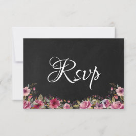 Reserve A Data Placa Rsvp De Casamento De Chalkboard Cor-De-Rosa-