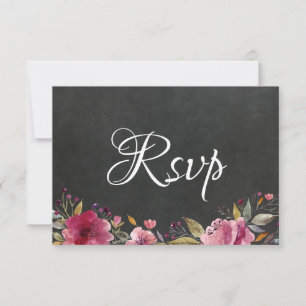 Reserve A Data Placa Rsvp De Casamento De Chalkboard Cor-De-Rosa-