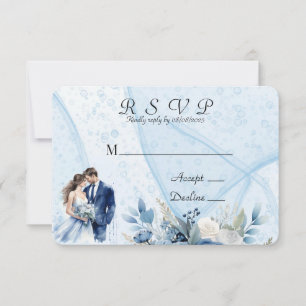 Reserve A Data Placas RSVP de Casamento de Casamento de Álcool Az