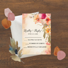Reserve A Data Placas RSVP de Flores de Queda