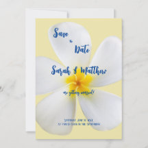 Plumeria Branca em Amarelo, Casamento Floral Tropi