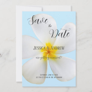 Reserve A Data Plumeria Branca em Casamento Azul, Tropical, Flora