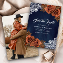 Poeira Azul-Marinho Terracota Rosa Casamento Foto