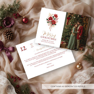 Reserve A Data Poinsettia de Natal de Inverno Casamento Foto TLW2