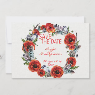 Reserve A Data Poppy Flowers Floral Salvar a Data Casamento