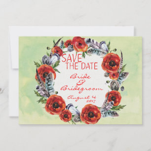 Reserve A Data Poppy Flowers Floral Salvar a Data Casamento