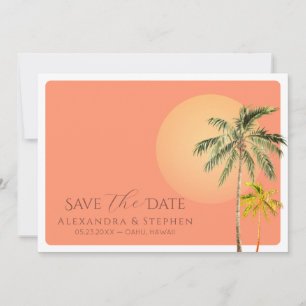 Reserve A Data Pôr do Sol na Praia Tropical & Palmeiras Casamento