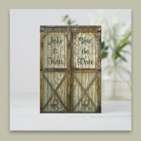 Porta de Celeiro Casamento Western Save the Date