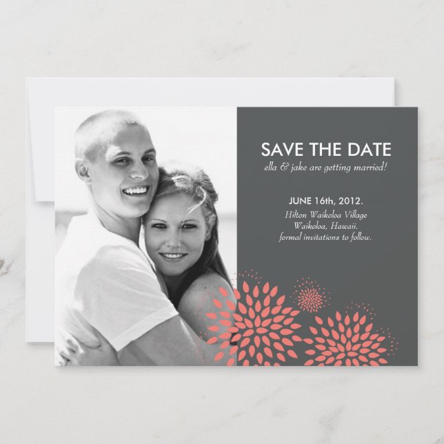 Reserve A Data Posh Petals | Coral | Salvar a data (Frente)