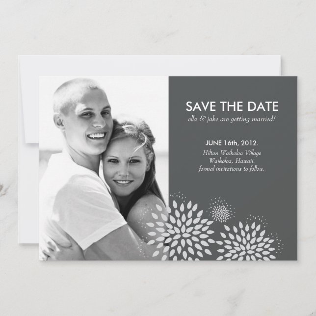 Reserve A Data Posh Petals | Prata | Salvar a data (Frente)