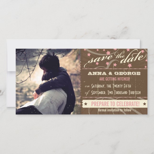 Reserve A Data Poster Rustic: Morango Salva a Data (Frente)