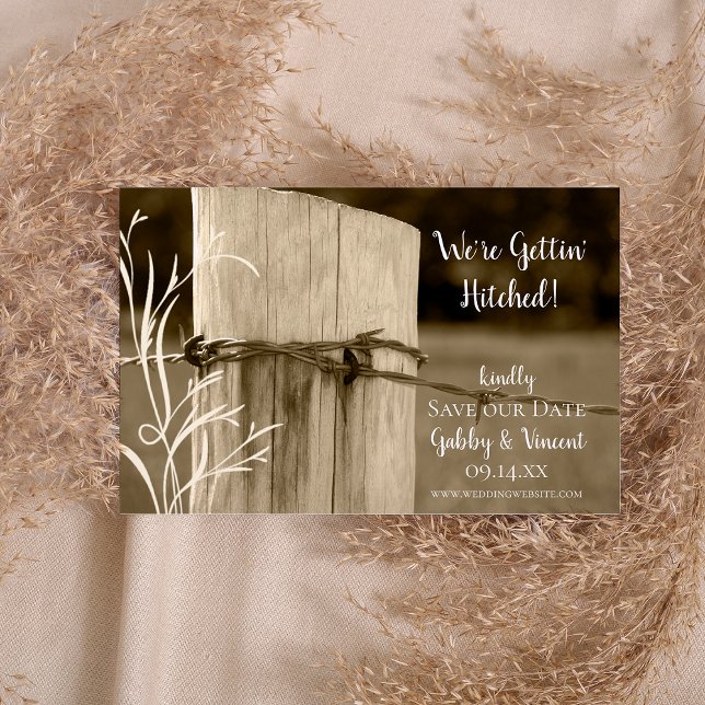 Reserve A Data Posto de Cerca Fazenda País Casamento Salvar Data (Criador carregado)