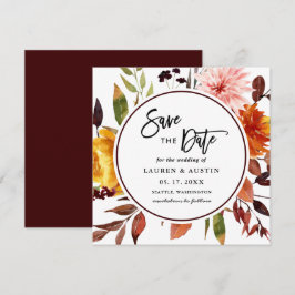 Reserve A Data Praça de Casamento de Aquarela do Jardim de Outono