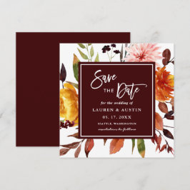 Reserve A Data Praça do Casamento de Aquarela do Jardim de Outono