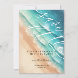 Reserve A Data Praia Oceânica Azul Aquarela Elegante Básica