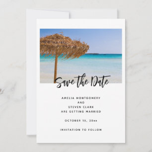 Reserve A Data Praia Tropical Cênica com Casamento de Guarda-Chuv