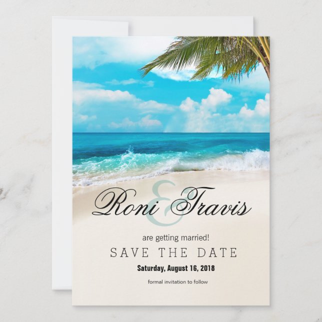 Reserve A Data Praia White Sands Palmeira Save the Date (Frente)