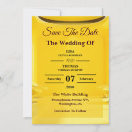 Reserve A Data Prata Borboleta Amarelo Moderno Casamento Salve A 