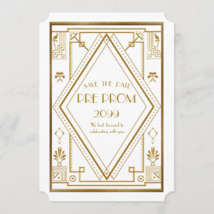 Reserve A Data Pré-PromJunior, Gatsby Excelente, Dourado, branco