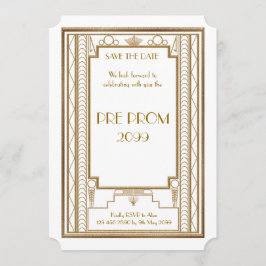 Reserve A Data Pré-PromJunior, Gatsby Excelente, Dourado, Branco