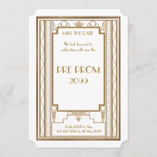 Reserve A Data Pré-PromJunior, Gatsby Excelente, Dourado, Branco