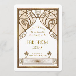 Reserve A Data Pré-PromJunior, Gatsby Excelente, Dourado, branco