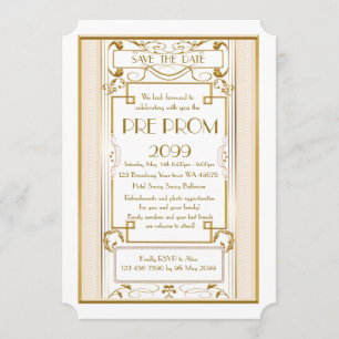 Reserve A Data Pré-PromJunior, Gatsby Excelente, Dourado, branco