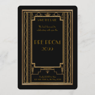 Reserve A Data Pré-PromJunior, Gatsby Excelente, Dourado, preto