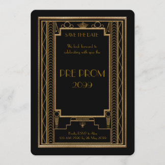 Reserve A Data Pré-PromJunior, Gatsby Excelente, Dourado, preto