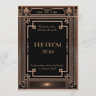 Reserve A Data Pre PromJunior, grande Gatsby, ouro, preto