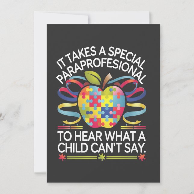 Reserve A Data Precisa de um Autismo Paraprofissional especial (Frente)