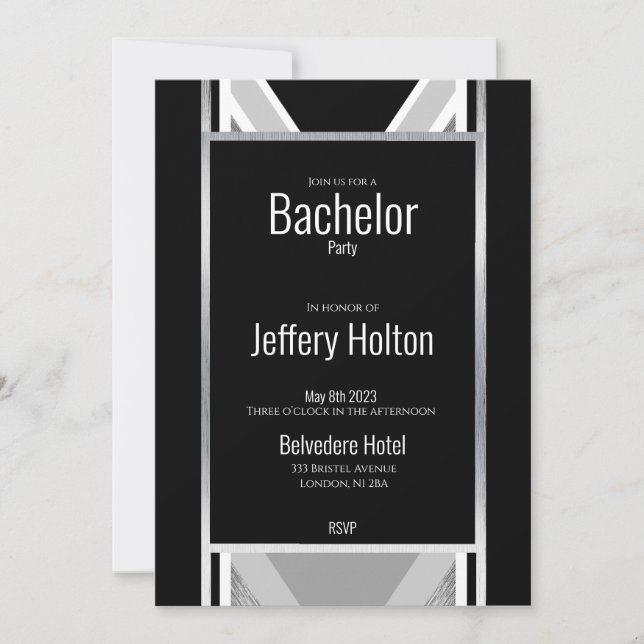 Reserve A Data Preto diagonal, cinza, listrado metálico salve o d (Frente)