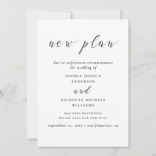 Reserve A Data Preto e branco Alterar a data. Novo plano moderno