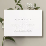 Reserve A Data Preto e branco clássico | Casamento Mínimo Elegant<br><div class="desc">Cartões salve a data preto e branco elegante com um design minimalista. O "convite formal a seguir" está escrito em roteiro de caligrafia.</div>
